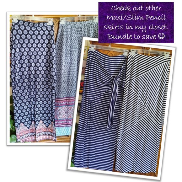 🌟FREE with purchase🌟  RUE 21 Striped Tie Wrap Maxi Skirt - Navy/White, Size S - Picture 15 of 16